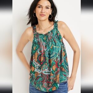Maurices, Large, Paisley Ruffle Strap Tank Top